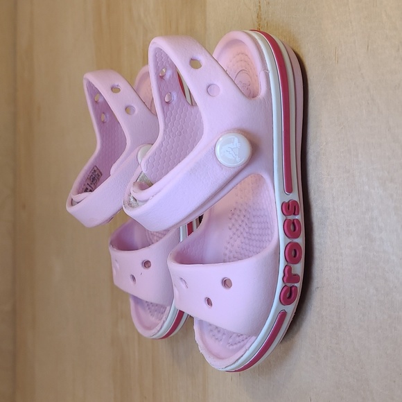 Crocs Pink White Infant Toddler Sandals - Picture 5 of 9
